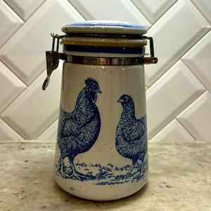 Vintage Rooster Crockery Container